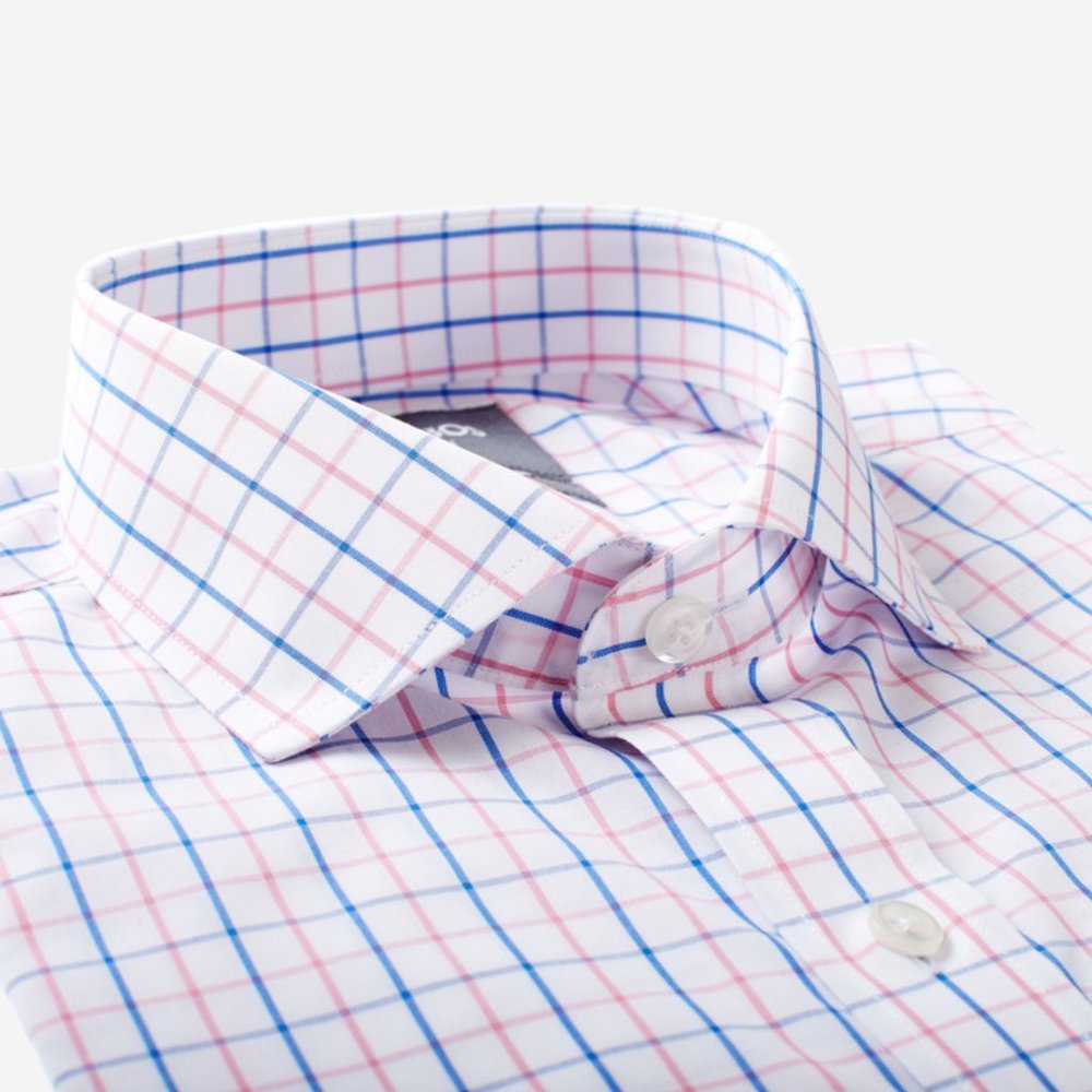 Daily Grind - Semi-Spread Collar - Blue Classic Tattersall - Slim - 15x33